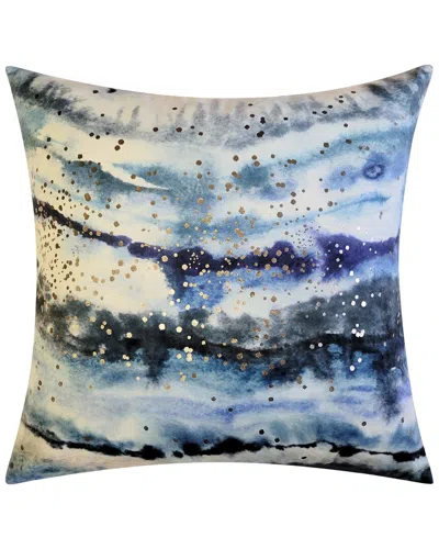 Edie Home Edie@home Nebula Print With Embroidery Decorative Pillow In Blue
