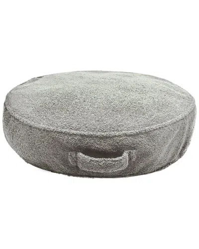 Edie Home Edie@home Sherpa Gusseted Round Decorative Floor Pillow In Grey