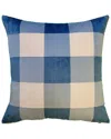 EDIE HOME EDIE@HOME VELVET BUFFALO CHECK COLORBLOCKED WITH TEDDY REVERSE DECORATIVE  PILLOW