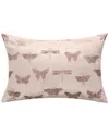 Edie Home Embroidered Butterflies And Moths / Zippered Shell Decorative Pillow In Blush