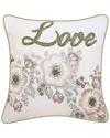 Edie Home Floral Beaded Love Decorative Pillow In Multi