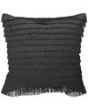 Edie Home Gatsby Fringe Decorative Pillow In Black