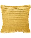 Edie Home Gatsby Fringe Decorative Pillow In Gold