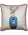 Edie Home Hipster Reindeer Christmas Indoor Decorative Pillow