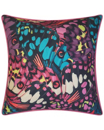 Edie Home Edie @ Home Indoor/outdoor Abstract Allover Butterfly Wings Decorative Pillow In Multi
