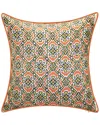 Edie Home Edie @ Home Indoor/outdoor Antique Tile Print Decorative Reversible Pillow