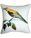 Edie Home Indoor/outdoor Bold Embroidered Bird Decorative Throw Pillow