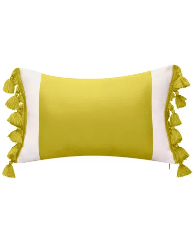 Edie Home Indoor/outdoor Colorblock Tassel Fringe Decorative Pillow