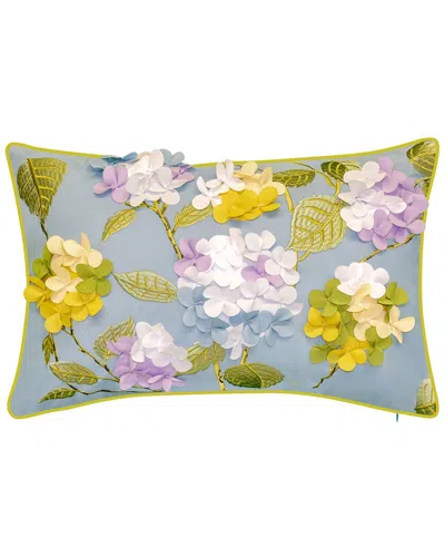 Edie Home Indoor/outdoor Dimensional Hydrangea Lumbar Decorative Pillow