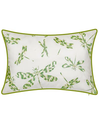Edie Home Indoor/outdoor Embroidered Dragonflies Decorative Pillow