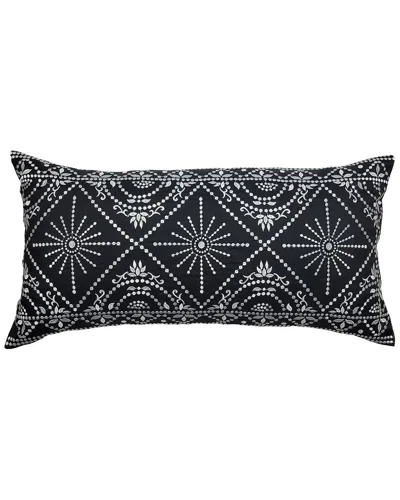 Edie Home Indoor/outdoor Embroidered Tile Oblong Decorative Pillow