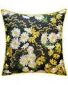 Edie Home Indoor/outdoor Floral Print With Allover Embroidery Decorative Pillow