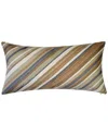 Edie Home Edie @ Home Indoor/outdoor Ombre Bias Crewel Embroidered Stripe Decorative  Pillow