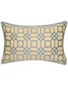Edie Home Indoor/outdoor Raffia Geometric Embroidery Lumbar Decorative Pillow
