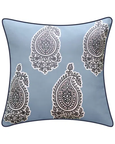 Edie Home Edie @ Home Indoor/outdoor Reversible Jaipur Print Decorative Pillow In Blue