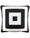 Edie Home Edie @ Home Indoor/outdoor Reversible Raffia Mitered Stripe Decorative Pillow