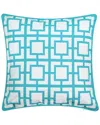 Edie Home Modern Links Applique Indoor & Outdoor Decorative Pillow In Aqua