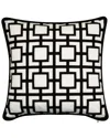 Edie Home Modern Links Applique Indoor & Outdoor Decorative Pillow In Black