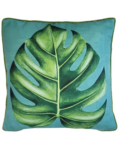 Edie Home Nybg Indoor/outdoor Monstera Leaf Print Decorative In Blue