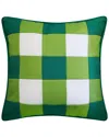 Edie Home Outdoor Gingham Decorative Pillow In Green
