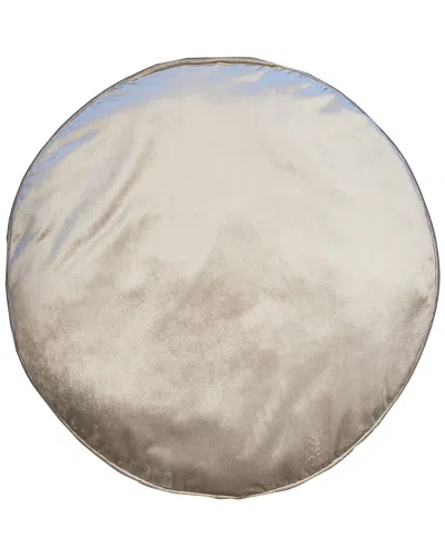 Edie Home Panne Velvet Round Floor Pillow In Neutral