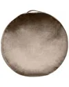 Edie Home Panne Velvet Round Floor Pillow In Mushroom