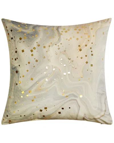 Edie Home Quartz Marble Metallic Decorative Pillow In Neutral