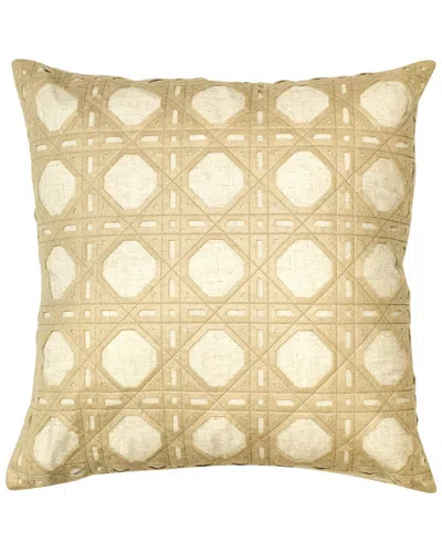 Edie Home Rattan Decorative Pillow In Taupe