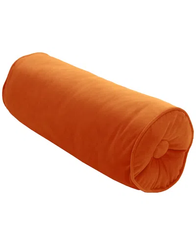 Edie Home Velvet Neckroll Decorative Pillow In Orange