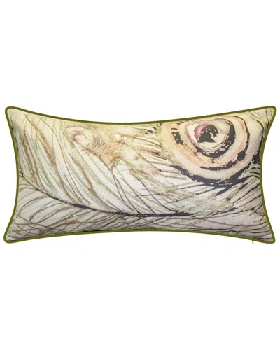 Edie Home Watercolor Feather Decorative Pillow In Multi