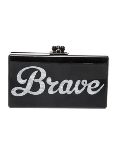 Pre-owned Edie Parker Acrylic Clutch In Black