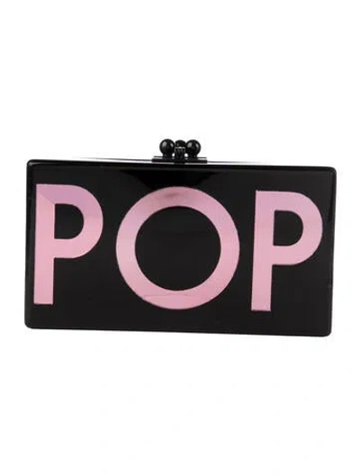 Pre-owned Edie Parker Acrylic Clutch In Black