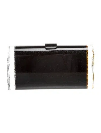 Pre-owned Edie Parker Acrylic Clutch In Black
