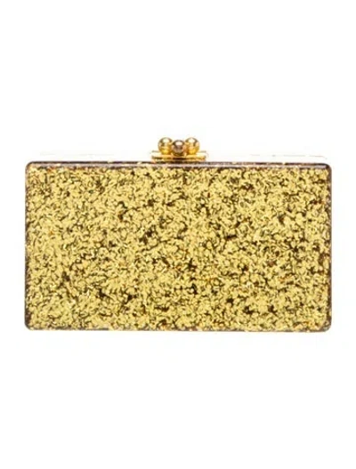 Pre-owned Edie Parker Acrylic Clutch In Gold