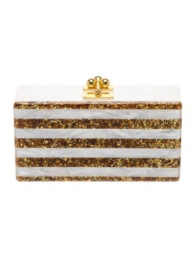 Pre-owned Edie Parker Acrylic Clutch In Gold/white