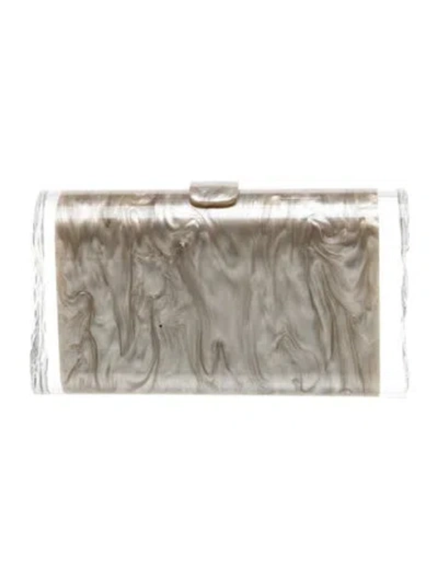 Pre-owned Edie Parker Acrylic Clutch In Gray