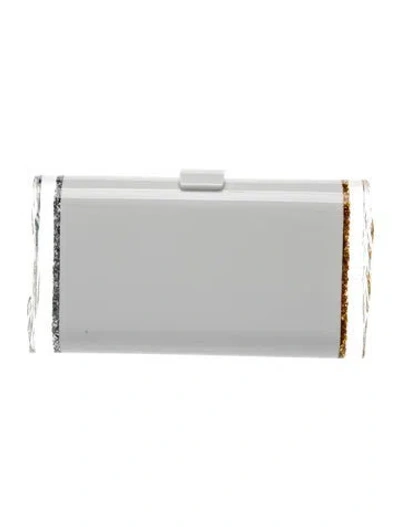 Pre-owned Edie Parker Acrylic Clutch In Grey/metallic