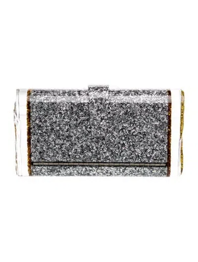 Pre-owned Edie Parker Acrylic Clutch In Metallic/silver