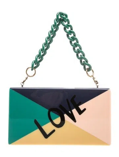 Pre-owned Edie Parker Acrylic Clutch In Multicolor
