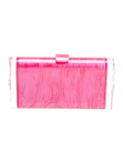 Pre-owned Edie Parker Acrylic Clutch In Pink