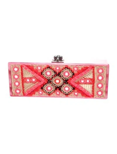 Pre-owned Edie Parker Acrylic Clutch In Pink