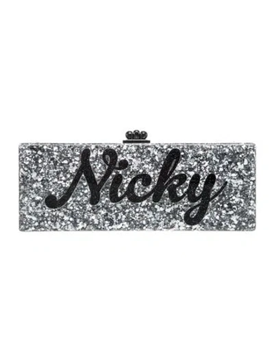 Pre-owned Edie Parker Acrylic Clutch In Silver