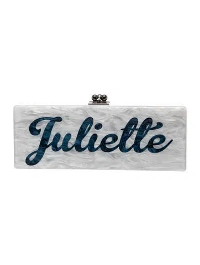 Pre-owned Edie Parker Acrylic Clutch In Silver