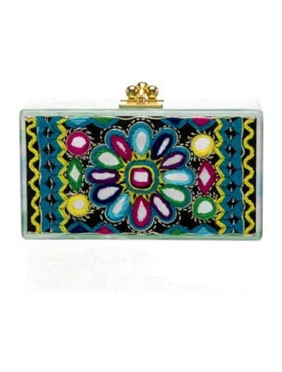 Pre-owned Edie Parker Acrylic Clutch W/ Tags In Blue