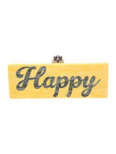 Pre-owned Edie Parker Acrylic Clutch In Yellow
