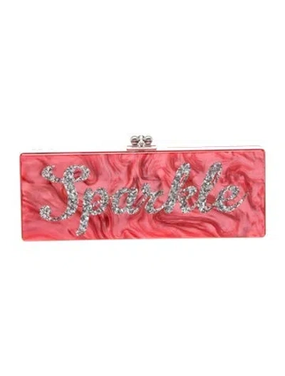 Pre-owned Edie Parker Acrylic Evening Bag In Red