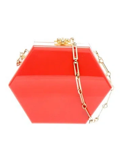 Pre-owned Edie Parker Acrylic Evening Bag In Red