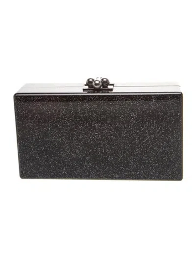 Pre-owned Edie Parker Acrylic Minaudière In Black