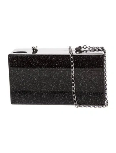Pre-owned Edie Parker Acrylic Minaudière In Black