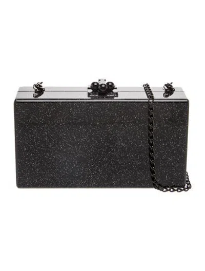 Pre-owned Edie Parker Acrylic Minaudière In Black